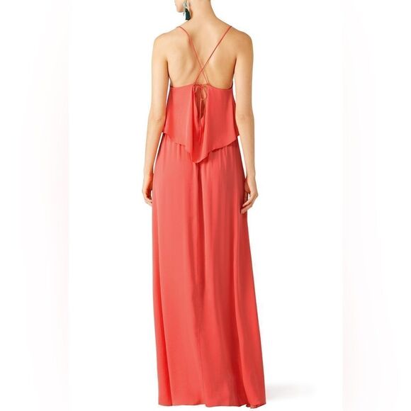 NWT BCBGMAXAZRIA Coral Haely Chiffon Maxi Dress - Picture 2 of 13